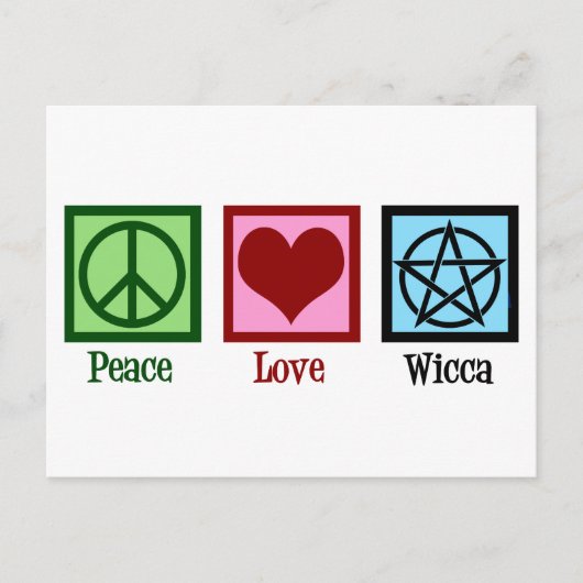 Peace Love Wicca Briefkaart (Voorkant)