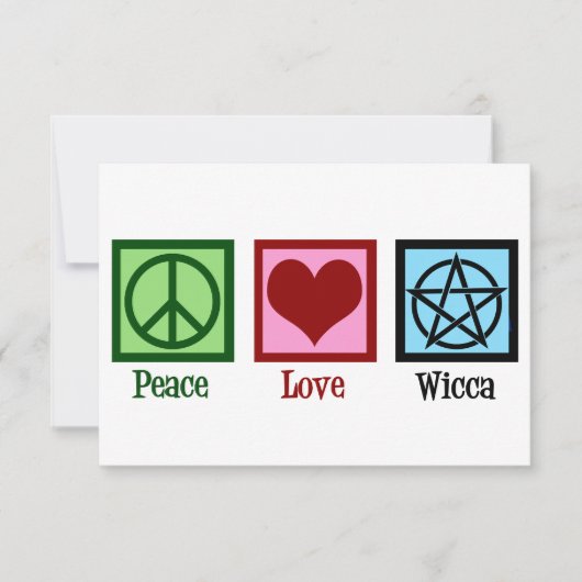 Peace Love Wicca Pentacle Wiccan Kaart (Voorkant)