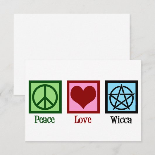 Peace Love Wicca Pentacle Wiccan Kaart (Voorkant / Achterkant)