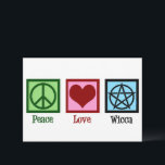Peace Love Wicca Pentacle Wiccan Kaart<br><div class="desc">Peace Love Wicca. Een schattige wickenkaart met een  vredesteken,  hart,  en pentakelsymbool voor een heks of pagan vriend.</div>