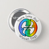 Peace, Love & Wiener Dogs Button (Voorkant /achterkant)
