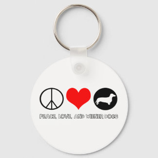 Peace, Love & Wiener Dogs - Dachshund Sleutelhange Sleutelhanger