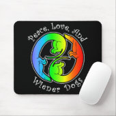 Peace, Love & Wiener Dogs Mousepad Muismat (Met muis)