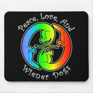 Peace, Love & Wiener Dogs Mousepad Muismat