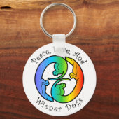 Peace, Love & Wiener Dogs Sleutelhanger (Voorkant)