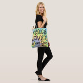 Peace Love & Wiener Dogs Tie Dye Canvas tas (Op model)