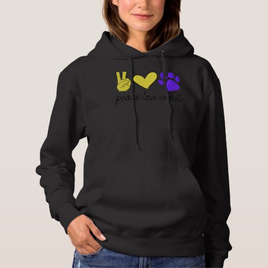 Peace Love Wildcats School Team Hoodie (Voorkant)