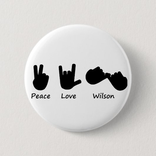 Peace Love Wilson Ronde Button 5,7 Cm (Voorkant)