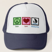 Peace Love Windsurfing Trucker Pet (Voorkant)