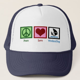 Peace Love Windsurfing Trucker Pet