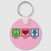 Peace Love Wine Sleutelhanger (Voorkant)