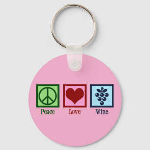 Peace Love Wine Sleutelhanger