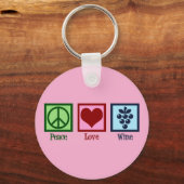 Peace Love Wine Sleutelhanger (Achterkant)