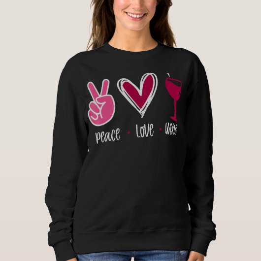 Peace Love Wine Trui (Voorkant)