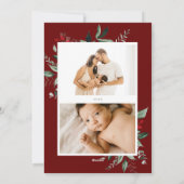 Peace Love Winter Berry Botanische Foto Feestdagenkaart (Achterkant)