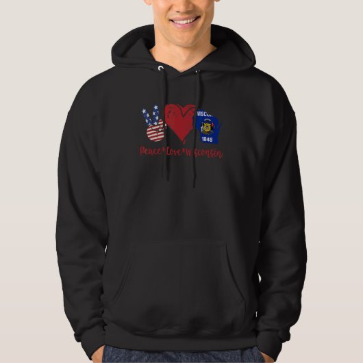 Peace Love Wisconsin Hoodie (Voorkant)