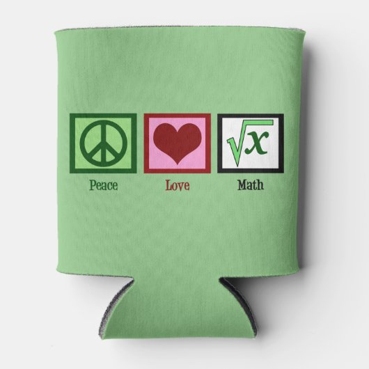 Peace Love Wiskunde Blikjeskoeler (Voorkant)