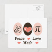 Peace Love Wiskunde Briefkaart (Voorkant / Achterkant)