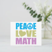 Peace Love Wiskunde Briefkaart (Staand voorkant)