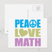 Peace Love Wiskunde Briefkaart (Voorkant / Achterkant)