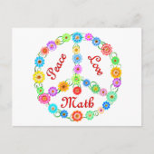 Peace Love Wiskunde Briefkaart (Voorkant)