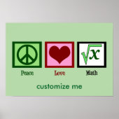 Peace Love Wiskunde Custom Poster (Voorkant)