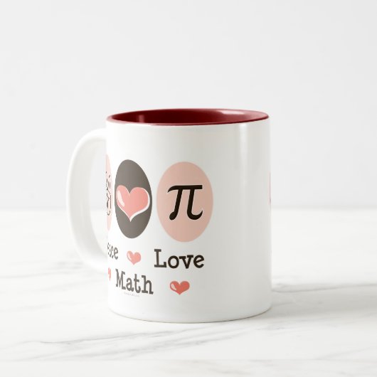 Peace Love Wiskunde Mok (Voorkant links)