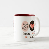 Peace Love Wiskunde Mok (Voorkant rechts)