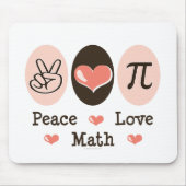 Peace Love Wiskunde Mousepad Muismat (Voorkant)