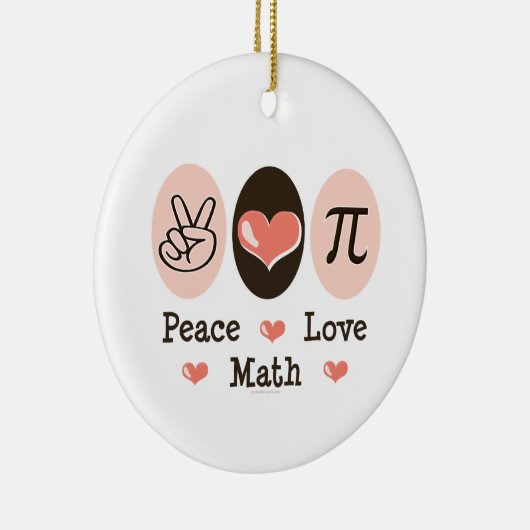Peace Love Wiskunde Ornament (Rechts)