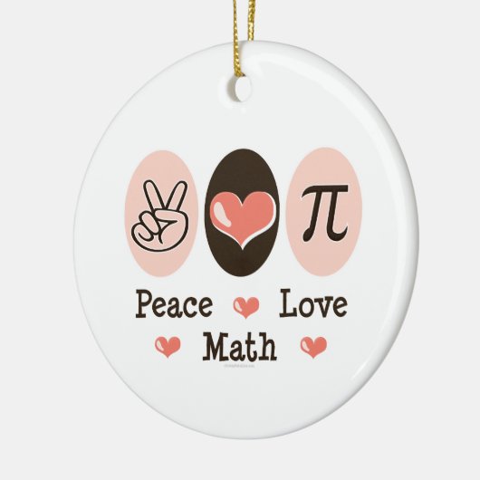 Peace Love Wiskunde Ornament (Links)
