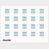 Peace Love Wiskunde Ronde Sticker (Vel)