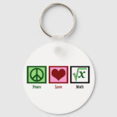 Peace Love Wiskunde Sleutelhanger (Voorkant)