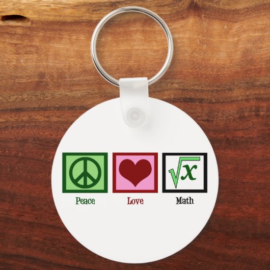 Peace Love Wiskunde Sleutelhanger (Achterkant)