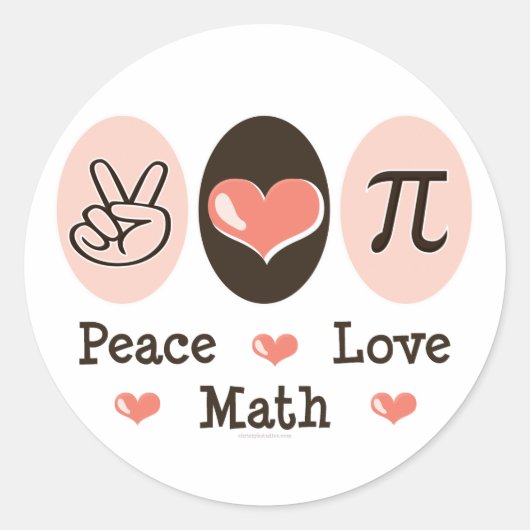 Peace Love Wiskunde Stickers (Voorkant)