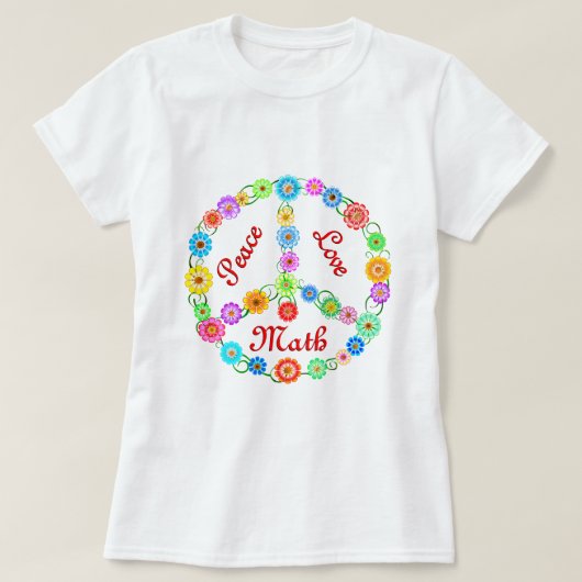 Peace Love Wiskunde T-shirt (Design voorkant)