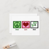 Peace Love Wiskunde Teacher Cute Algebra Kaart (Voorkant / Achterkant in situ)