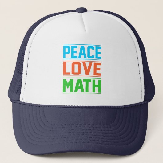 Peace Love Wiskunde Teacher Mathematics Wiskunde S Trucker Pet (Voorkant)