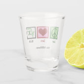 Peace Love Wiskunde Teacher Personalized Shot Glas (Achterkant)