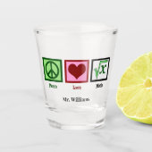 Peace Love Wiskunde Teacher Personalized Shot Glas (Voorkant)