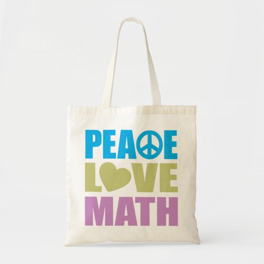 Peace Love Wiskunde Tote Bag (Voorkant)