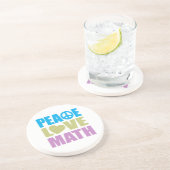 Peace Love Wiskunde Zandsteen Onderzetter (Zijkant)