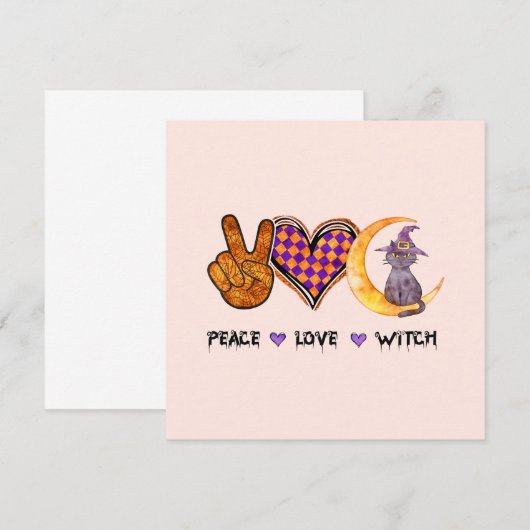 Peace Love Witch - Halloween Ontwerp (Voorkant / Achterkant)