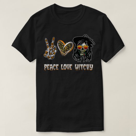 Peace Love Witch Pet Skeleton Hand-Hand-WOemvrouwe T-shirt (Design voorkant)