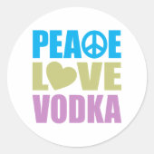 Peace Love Wodka Ronde Sticker (Voorkant)