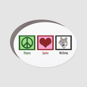 Peace Love Wolves Cute Wolf Automagneet