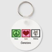 Peace Love Wolves Sleutelhanger (Voorkant)
