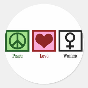 Peace Love Women Ronde Sticker