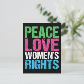 Peace Love Women's Rights Briefkaart (Staand voorkant)