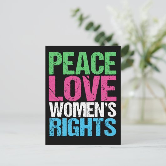 Peace Love Women's Rights Briefkaart (Staand voorkant)